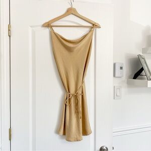 3/30$🤍 ARDENE | Tan silky cowl neck dress